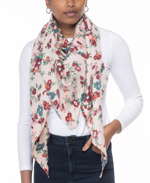 INC Blush Pink Floral Scarf Wrap - One Size - Women's Scarves