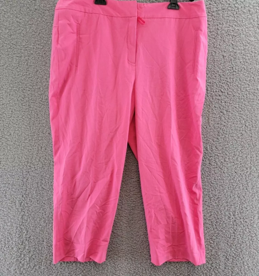 Bar III Plus Size Pink Straight Leg Pants 18W - Women's Trousers - Image 2