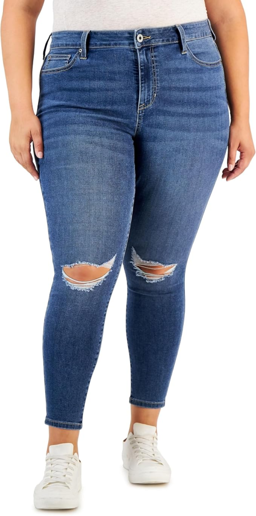 Celebrity Pink Plus Size Distressed Blue Skinny Jeans - Size 22 - Women's Denim