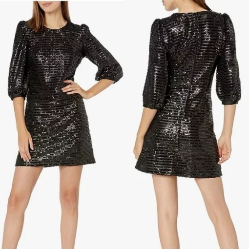 Karl Lagerfeld Black Sequin Mini Dress - Size 0 - Party Dress