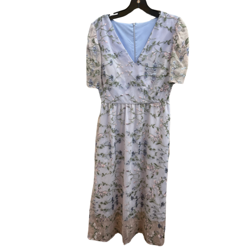 Floral Embroidered Maxi Dress - Light Blue - Size S - Party Dress