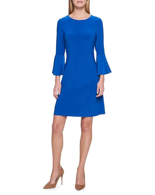 MSK Blue Bell Sleeve Shift Dress - Size S - Cocktail Dress