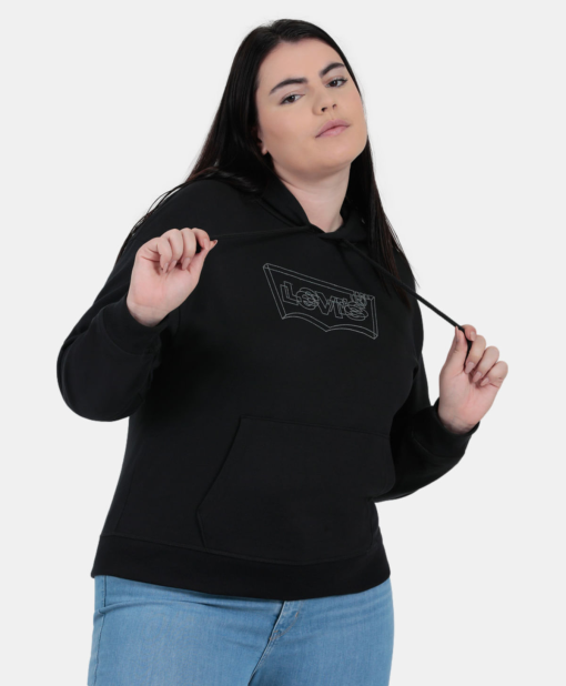 Levi's Plus Size Black Hoodie Sweatshirt - Women's 3X Clothing