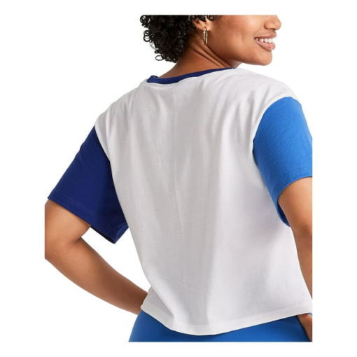 Champion Women's White & Blue Colorblock Tee - 2XL - T-Shirts - Image 2