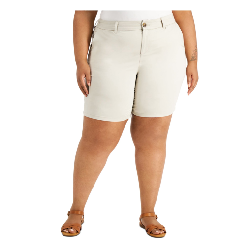 Gloria Vanderbilt Plus Size Khaki Bermuda Shorts - 22W - Women's Shorts