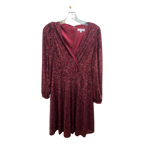 Nanette Lepore Burgundy Sequin Dress Size 8 - Party Dress