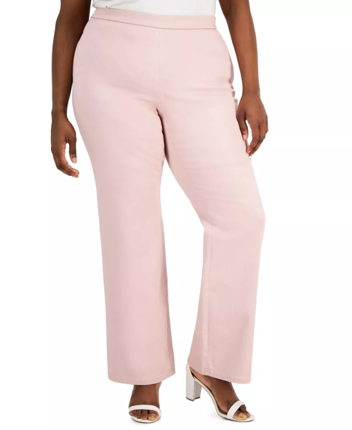 Anne Klein Plus Size Pink Flare Pants 22W - Women's Trousers