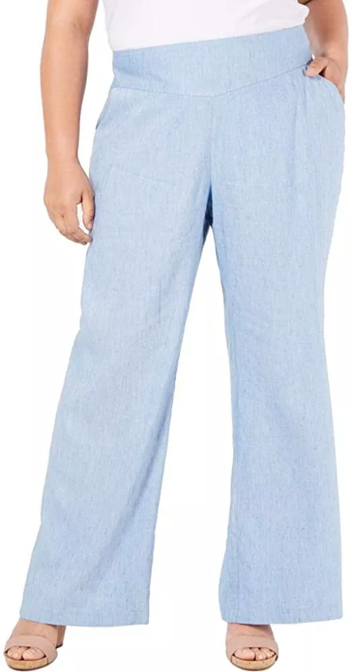 INC Plus Size Light Blue Wide Leg Pants - 20W - Women's Trousers