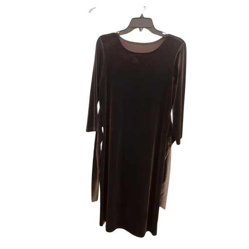 CHETTA Brown Velvet Dress Size 8 - Midi Dress for Women