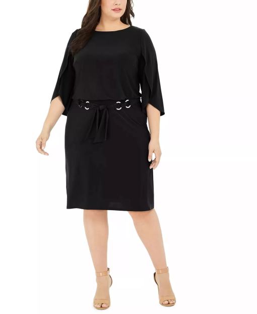 MSK Plus Black Dress Plus Size Knee Length Cocktail Dress