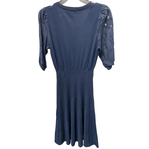 Nanette Lepore Navy Dress Size S Eyelet Sleeve Midi Dress - Image 2