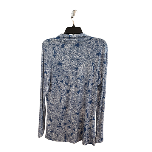 Blue Paisley Turtleneck Top - Women's Blouse - Size S - Image 2