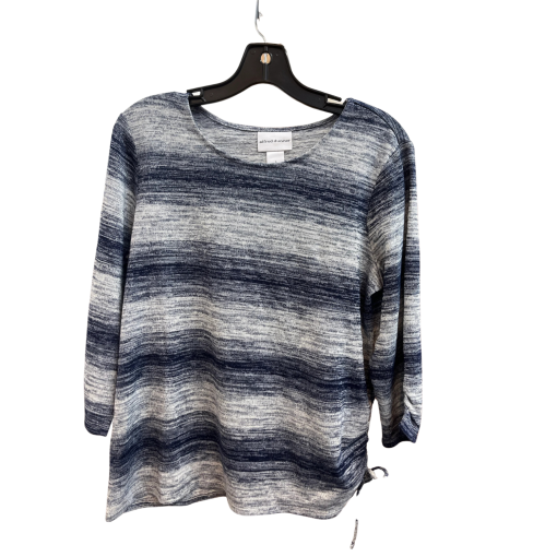 Alfred Dunner Blue Stripe Top Small - Women's Knitwear