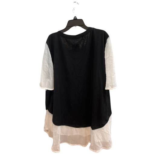 LIDA Black & White Ruffle Top 2XL - Women's Blouse - Image 2