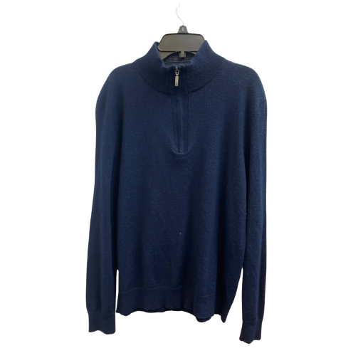 Club Room Navy Quarter-Zip Sweater - Size S - Men's Pullover