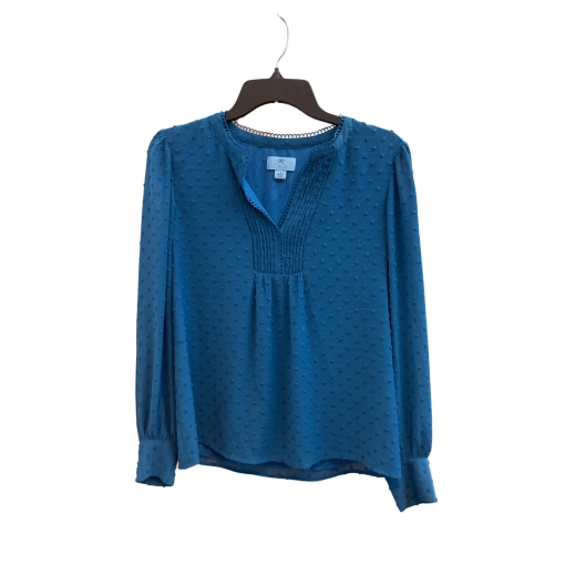 CeCe Blue Blouse Small - Women's Long Sleeve Top