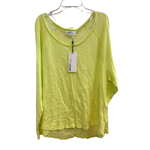 DKNY Pure XL Neon Green Long Sleeve Top - Women's Shirt