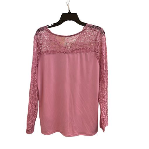 NY Collection Pink Lace Sleeve Top - Plus Size 1X - Blouse - Image 2