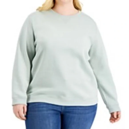 Karen Scott Plus Size Mint Crewneck Sweatshirt 3X - Women's Tops