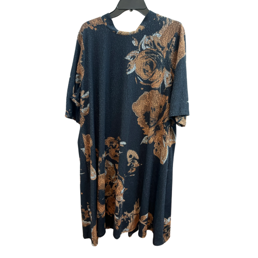 SIGNATURE Robbie Bee Black Floral T-Shirt Dress 3X