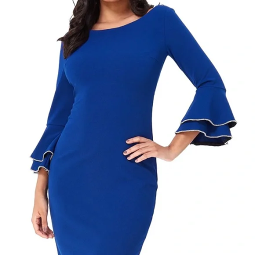 MSK Blue Bell Sleeve Dress - Small - Cocktail Dress