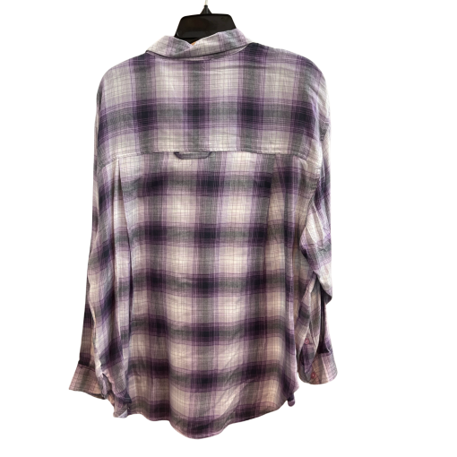 Gloria Vanderbilt Purple Plaid Button Down Shirt XL - Women's Top - Image 2