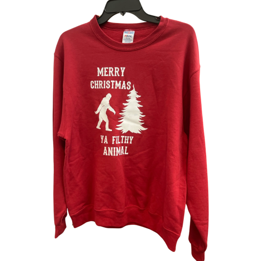 Jerzees Red Christmas Sweatshirt Medium - Funny Holiday Sweater