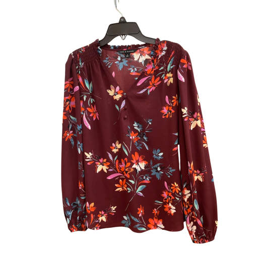 ZAC & RACHEL Floral Blouse, Burgundy, Medium, Women's Tops