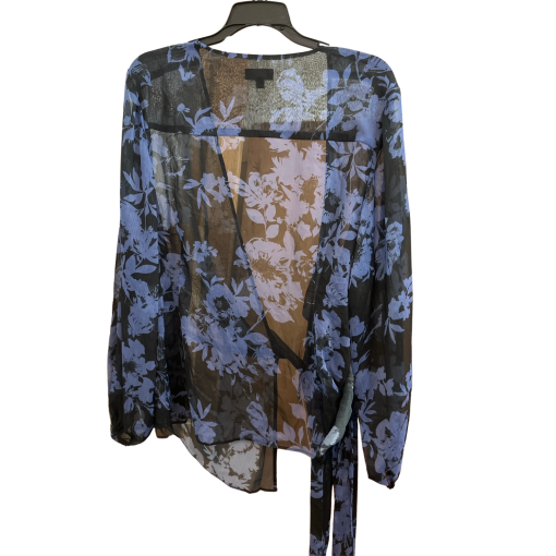 MarÃ©e Floral Blue Chiffon Wrap Top Size 16 - Blouses - Image 2