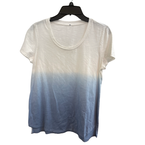 Blue Dip Dye Scoop Neck T-Shirt - Size S - Women's Tee