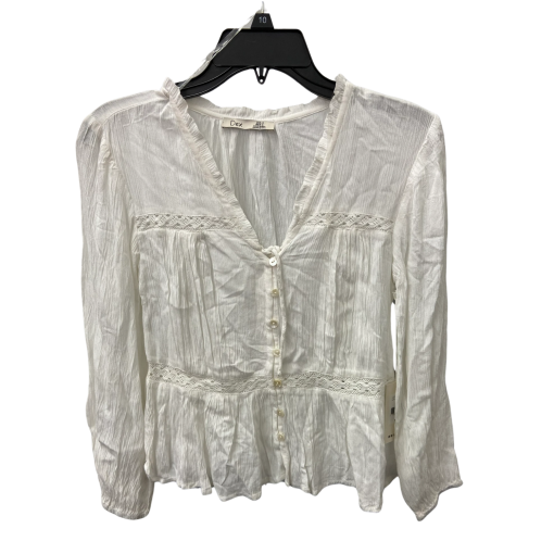 Dex White Blouse Size S Long Sleeve Top Women's Fashion