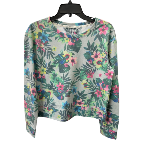 Kensie Floral Print Sweatshirt Gray Size S - Women's Pullover