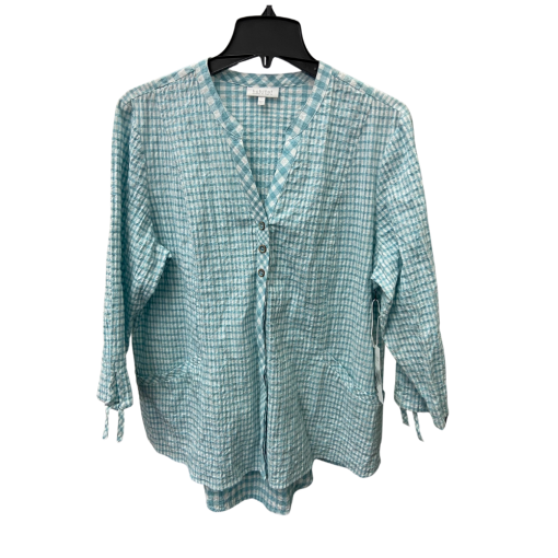 Habitat Gingham Blouse - Blue, Size L - Women's Tops