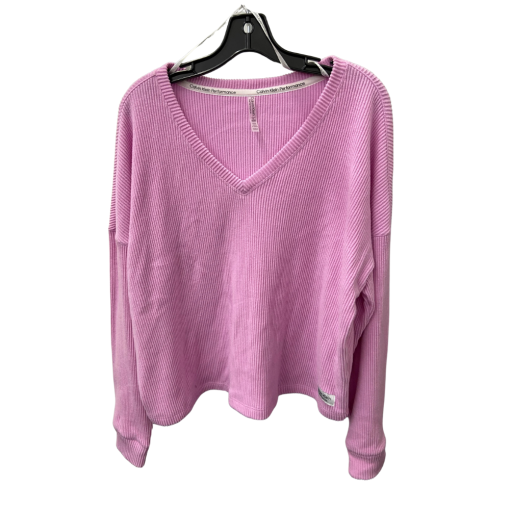 Calvin Klein Performance Pink V-Neck Sweater - XL - Women's Top