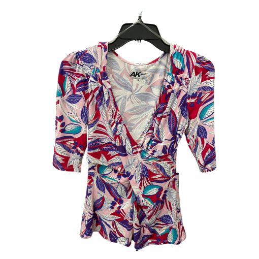 AK Sport Floral Print Top Small - Women's Blouse