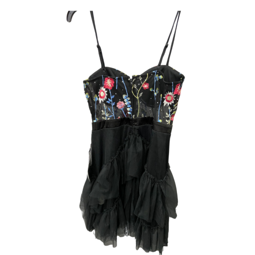 Black Floral Mini Dress - Size S - Party Dress - Image 2