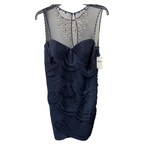 Adrianna Papell Navy Embellished Cocktail Dress Size 6 - Evening Gown