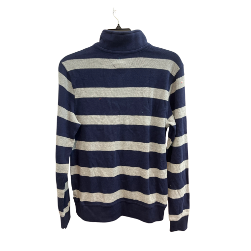 Tommy Hilfiger Striped Navy & Gray Pullover Sweater - Small - Image 2