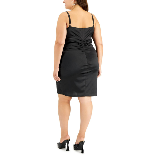 Emerald Sundae Black Satin Bodycon Dress Plus Size 18 - Party Dress - Image 2