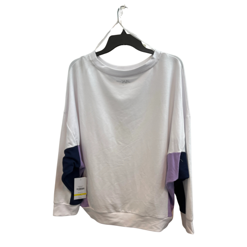 AK Sport White & Purple Colorblock Sweatshirt - Medium - Women's Top - Image 2