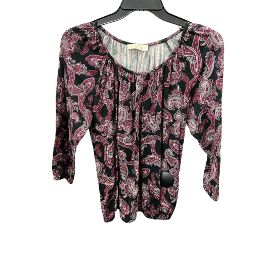 Michael Kors Paisley Blouse Black/Red Petite Top