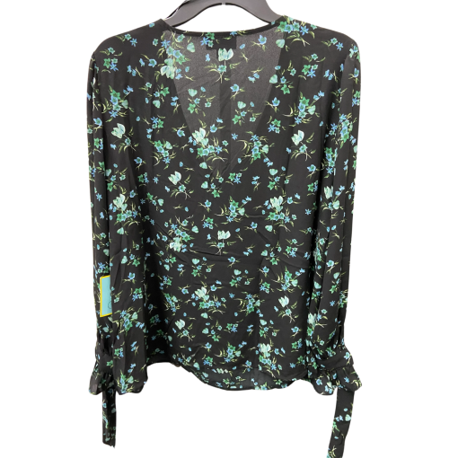 CeCe Floral Blouse Black 1X Long Sleeve Top for Women - Image 2