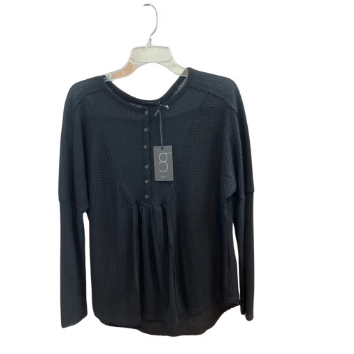 Gibsonlook Black Waffle Henley Top - Small - Women's Shirt