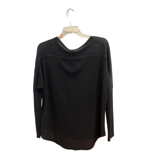 Gibsonlook Black Waffle Henley Top - Small - Women's Shirt - Image 2