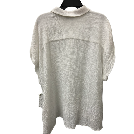 Calvin Klein White Gauze Button Down Shirt Plus Size Top - Image 2