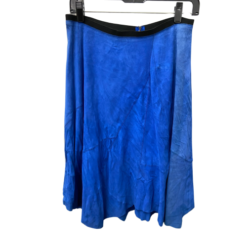 Elie Tahari Blue Suede Skirt - Women's Apparel - No Size