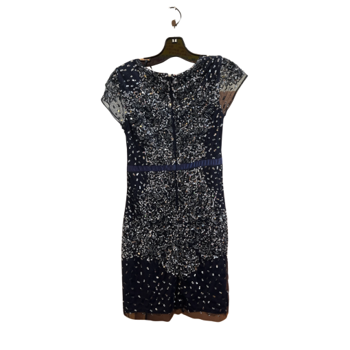 Adrianna Papell Navy Sequin Cocktail Dress Size 6 - Party Dress - Image 2