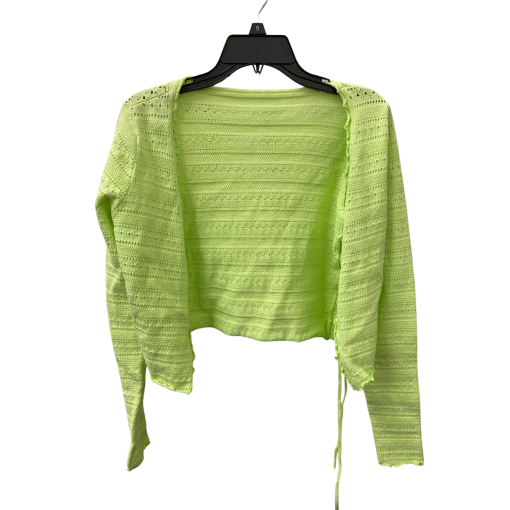 Neon Green Crochet Cardigan - Size S - Women's Sweater