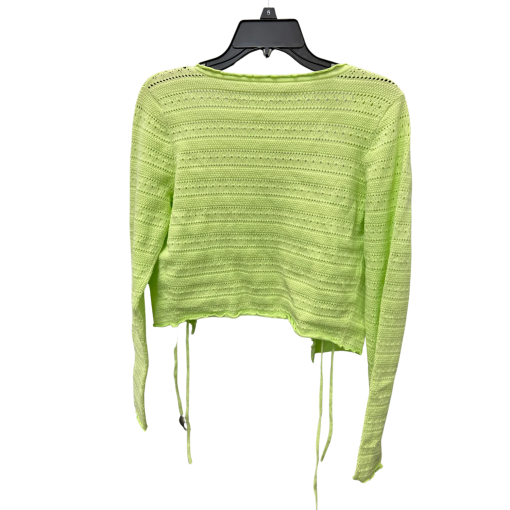 Neon Green Crochet Cardigan - Size S - Women's Sweater - Image 2