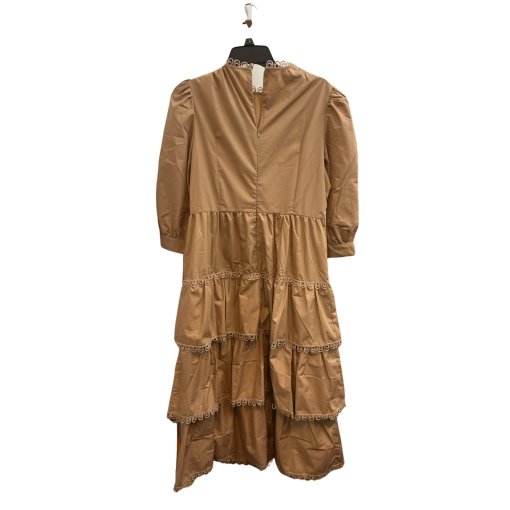 Nby Nancy Tan Midi Dress - Size S - Tiered Dress for Women - Image 2